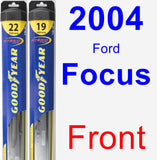 Front Wiper Blade Pack for 2004 Ford Focus - Hybrid