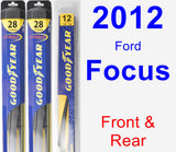 Front & Rear Wiper Blade Pack for 2012 Ford Focus - Hybrid