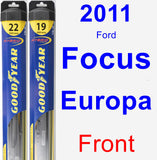 Front Wiper Blade Pack for 2011 Ford Focus Europa - Hybrid