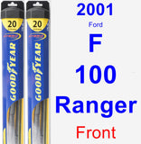 Front Wiper Blade Pack for 2001 Ford F-100 Ranger - Hybrid