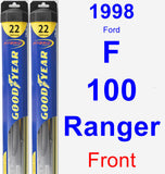 Front Wiper Blade Pack for 1998 Ford F-100 Ranger - Hybrid