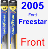 Front Wiper Blade Pack for 2005 Ford Freestar - Hybrid