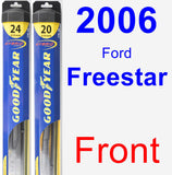 Front Wiper Blade Pack for 2006 Ford Freestar - Hybrid