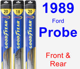 Front & Rear Wiper Blade Pack for 1989 Ford Probe - Hybrid