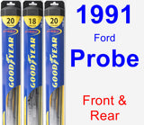 Front & Rear Wiper Blade Pack for 1991 Ford Probe - Hybrid