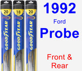 Front & Rear Wiper Blade Pack for 1992 Ford Probe - Hybrid