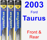 Front & Rear Wiper Blade Pack for 2003 Ford Taurus - Hybrid