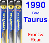 Front & Rear Wiper Blade Pack for 1990 Ford Taurus - Hybrid