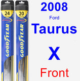 Front Wiper Blade Pack for 2008 Ford Taurus X - Hybrid