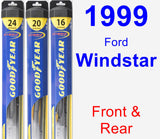 Front & Rear Wiper Blade Pack for 1999 Ford Windstar - Hybrid