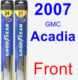 Front Wiper Blade Pack for 2007 GMC Acadia - Hybrid