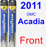 Front Wiper Blade Pack for 2011 GMC Acadia - Hybrid