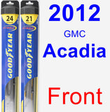 Front Wiper Blade Pack for 2012 GMC Acadia - Hybrid