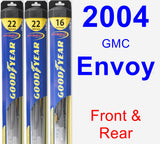 Front & Rear Wiper Blade Pack for 2004 GMC Envoy - Hybrid