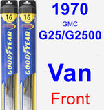 Front Wiper Blade Pack for 1970 GMC G25/G2500 Van - Hybrid