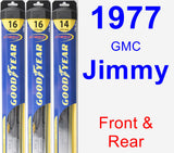 Front & Rear Wiper Blade Pack for 1977 GMC Jimmy - Hybrid