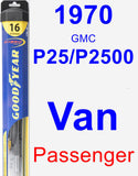 Passenger Wiper Blade for 1970 GMC P25/P2500 Van - Hybrid