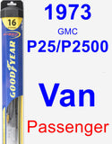 Passenger Wiper Blade for 1973 GMC P25/P2500 Van - Hybrid