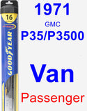 Passenger Wiper Blade for 1971 GMC P35/P3500 Van - Hybrid