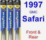 Front & Rear Wiper Blade Pack for 1997 GMC Safari - Hybrid