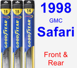 Front & Rear Wiper Blade Pack for 1998 GMC Safari - Hybrid