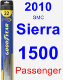 Passenger Wiper Blade for 2010 GMC Sierra 1500 - Hybrid