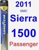 Passenger Wiper Blade for 2011 GMC Sierra 1500 - Hybrid