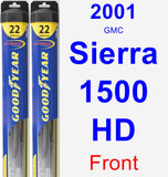 Front Wiper Blade Pack for 2001 GMC Sierra 1500 HD - Hybrid