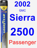 Passenger Wiper Blade for 2002 GMC Sierra 2500 - Hybrid