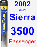 Passenger Wiper Blade for 2002 GMC Sierra 3500 - Hybrid