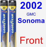 Front Wiper Blade Pack for 2002 GMC Sonoma - Hybrid