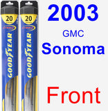 Front Wiper Blade Pack for 2003 GMC Sonoma - Hybrid