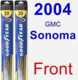 Front Wiper Blade Pack for 2004 GMC Sonoma - Hybrid