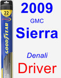 Driver Wiper Blade for 2009 GMC Sierra - Hybrid