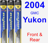 Front & Rear Wiper Blade Pack for 2004 GMC Yukon - Hybrid