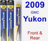 Front & Rear Wiper Blade Pack for 2009 GMC Yukon - Hybrid