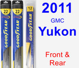 Front & Rear Wiper Blade Pack for 2011 GMC Yukon - Hybrid