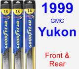 Front & Rear Wiper Blade Pack for 1999 GMC Yukon - Hybrid