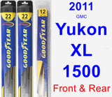 Front & Rear Wiper Blade Pack for 2011 GMC Yukon XL 1500 - Hybrid