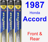 Front & Rear Wiper Blade Pack for 1987 Honda Accord - Hybrid