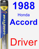 Driver Wiper Blade for 1988 Honda Accord - Hybrid