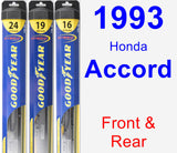 Front & Rear Wiper Blade Pack for 1993 Honda Accord - Hybrid