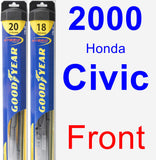 Front Wiper Blade Pack for 2000 Honda Civic - Hybrid