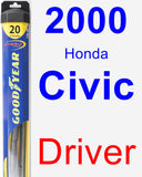 Driver Wiper Blade for 2000 Honda Civic - Hybrid