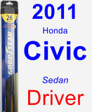 Driver Wiper Blade for 2011 Honda Civic - Hybrid