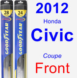 Front Wiper Blade Pack for 2012 Honda Civic - Hybrid