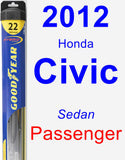 Passenger Wiper Blade for 2012 Honda Civic - Hybrid