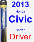 Driver Wiper Blade for 2013 Honda Civic - Hybrid