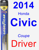 Driver Wiper Blade for 2014 Honda Civic - Hybrid