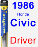 Driver Wiper Blade for 1986 Honda Civic - Hybrid